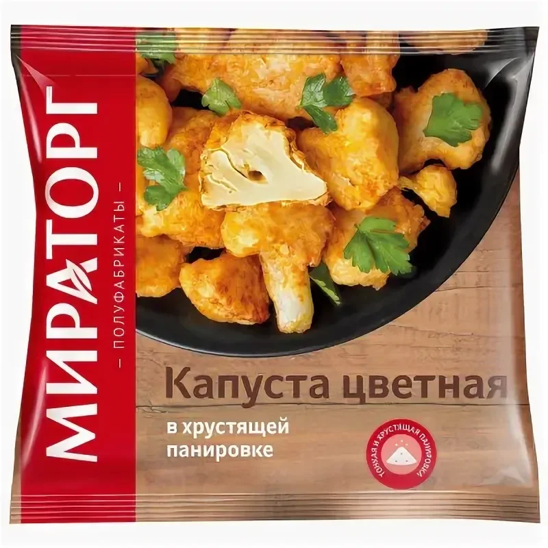 Капуста Мираторг цветная в хрустящей панировке замороженная 400 г (набор из 2-х шт.)