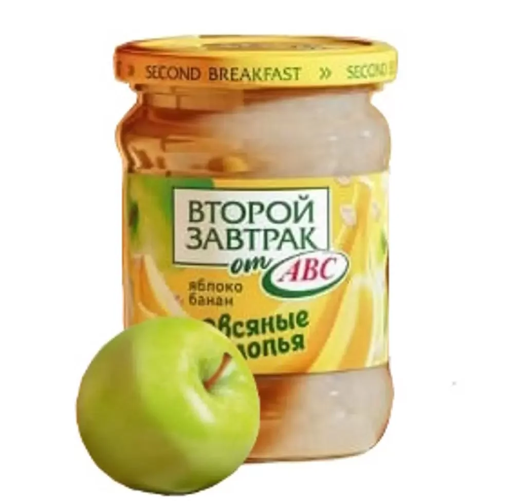 Десерт фруктовый ВТОРОЙ ЗАВТРАК ОТ ABC из яблок и бананов с овсяными хлопьями (Беларусь) 250г