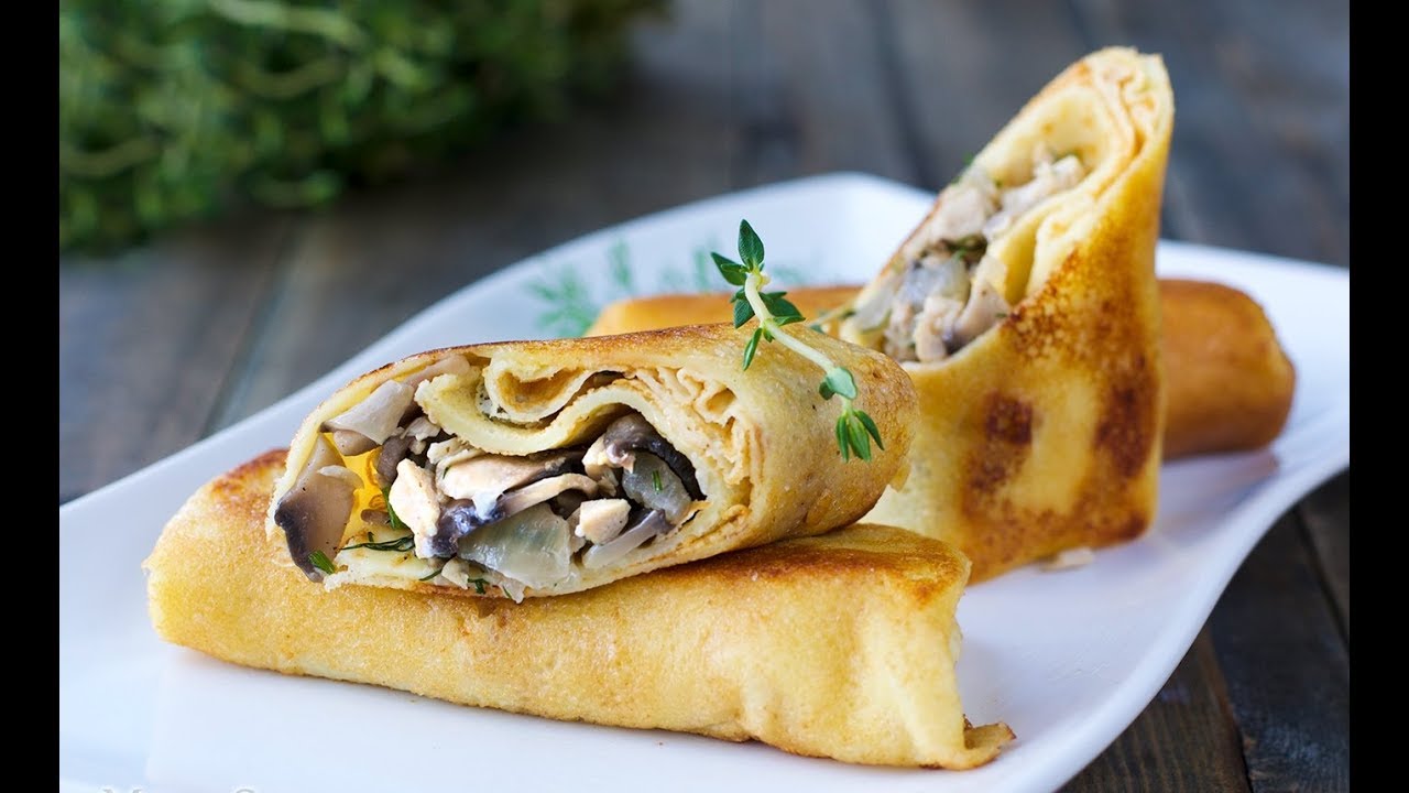 Миниатюра Блины с курицей и грибами "Жульен куриный" полуфабрикат замороженный